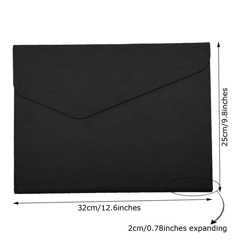 Enyuwlcm PU Leather A4 File Folder Document Holder Waterproof Portfolio Envelope Folder Case with Invisible Magnetic Closure Black - Image 2